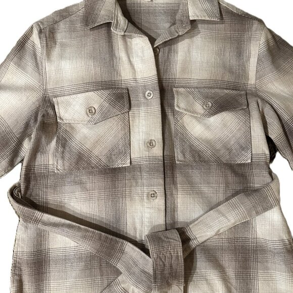 Bella Dahl Shacket (Shirt/Jacket) Heather Oat Plaid - Picture 4 of 10